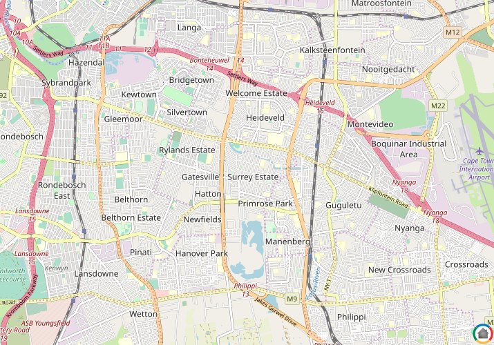 Map location of Surrey